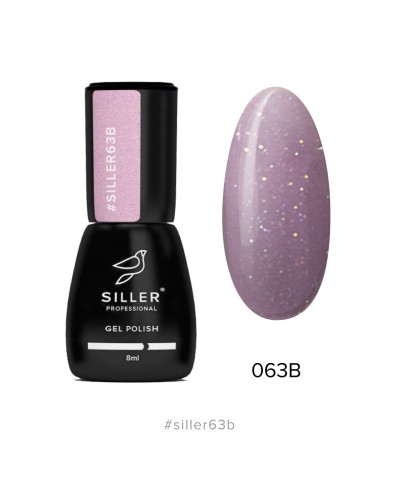 Гель-лак Siller 063B (рожевий з мікроблиском), 8мл