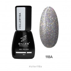 Гель-лак Siller 118A (сріблястий з блестками), 8мл