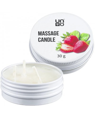 Массажна свічка полуниця Uno Massage Candle Strawberry , 30г