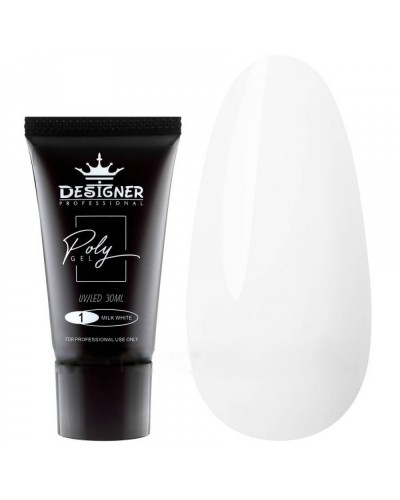 Полігель Designer Polygel Milk White 001 Молочний, 30мл