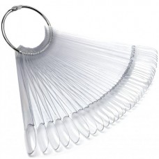 Палитра-веер на кольце форма Миндаль, 50шт прозрачные