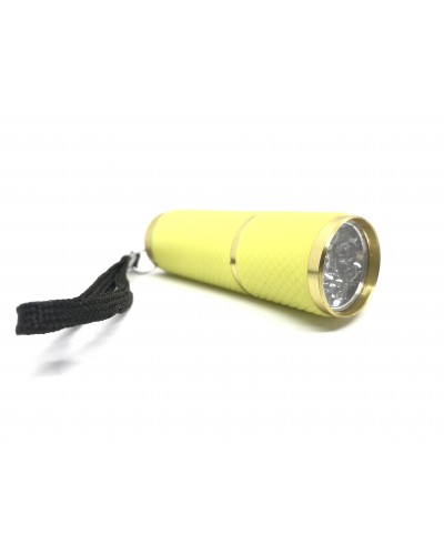 LED лампа-фонарик для гель лаку, 9 ламп, жовтий