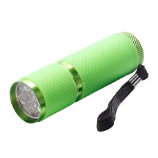 LED лампа-фонарик для гель лака, 9 лампочек, зеленый