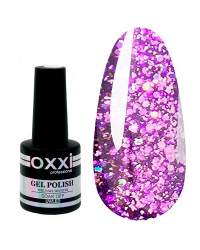 Гель лак Oxxi STAR GEL №006(фіолетовий, з блискітками)