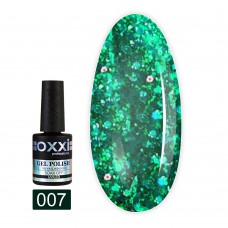 Гель лак Oxxi  STAR GEL №007(зеленый, с блестками)