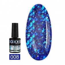 Гель лак Oxxi STAR GEL №008(синій, з блискітками)