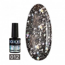 Гель лак Oxxi STAR GEL №012(серебристо-чорний, з блискітками)