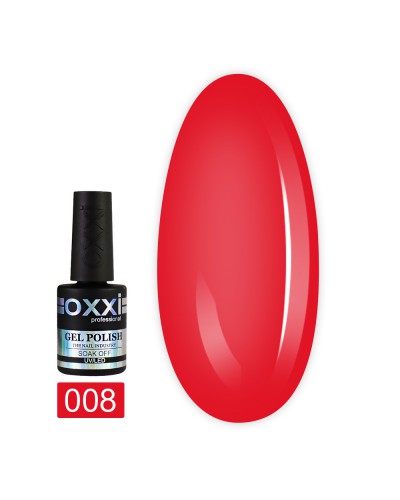 Гель лак Oxxi № 008(красный, эмаль)