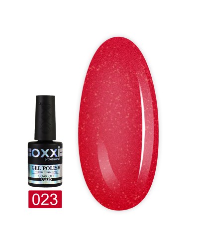 Гель лак Oxxi № 023(светлый красный с микроблеском)