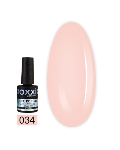 Гель лак Oxxi № 034(бледный персико-розовый, эмаль)