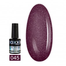 Гель лак Oxxi № 045(темный фиолетовый с золотистым микроблеском)