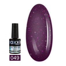 Гель лак Oxxi № 049(фиолетовый с розовыми блестками)