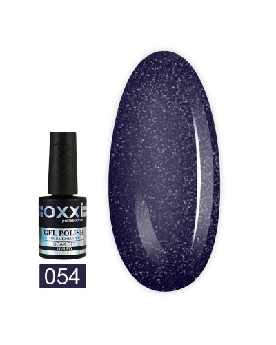 Гель лак Oxxi № 054(темный фиолетовый с голубым микроблеском)
