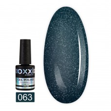 Гель лак Oxxi № 063(очень темный бирюзовый с микроблеском)