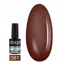 Гель лак Oxxi № 081(красно-коричневый с микроблеском)