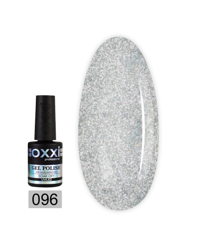 Гель лак Oxxi № 096(светлый бежевый с насыщенными мелкими блестками)