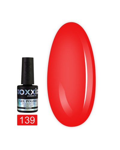 Гель лак Oxxi № 139(кроваво-красный с еле микроблеском)