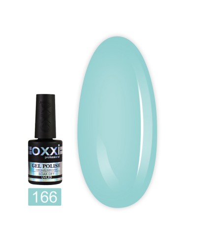 Гель лак Oxxi № 166(светлый бирюзовый, эмаль)