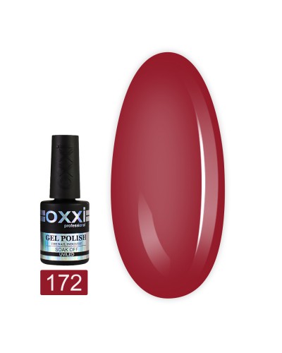 Гель лак Oxxi № 172(темный красный, эмаль)