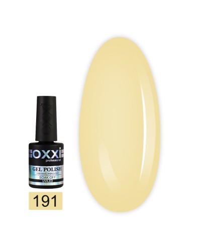 Гель лак Oxxi № 191(бледный желтый, эмаль)