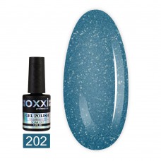 Гель лак Oxxi № 202(сине-бирюзовый с насыщенными голографическими блестками)