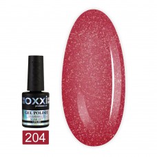 Гель лак Oxxi № 204(светлый красный с мелкими насыщенными голографическими блестками)