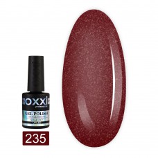 Гель лак Oxxi № 235(насыщенный красный, микроблеск)
