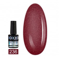 Гель лак Oxxi № 236(красно-малиновый, микроблеск)
