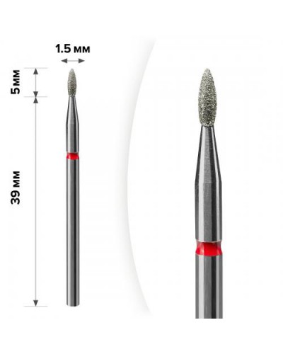Алмазна насадка Олива Червоне 1,8 * 4,5 (М-039)
