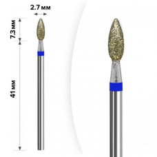 Алмазная фреза для маникюру mART (M-035) - Свічка Синя 2,7*7,3
