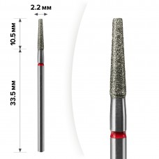 Алмазная насадка Конус Red 2,2*10,4 мм (М-013)