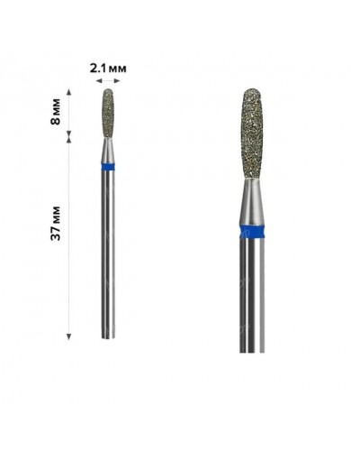 Алмазная насадка Пламя тупое синее 2.1 мм (М-023)