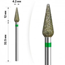 Алмазная фреза для маникюра mART (M-18) - Кукуруза Green 4,2*12