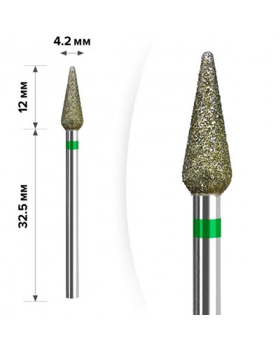 Алмазна фреза для маникюру mART (M-18) - Кукурудза Green 4,2*12