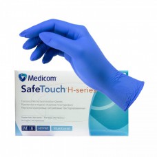 Перчатки нитриловые синие неопудренные Medicom р.XS, упаковка