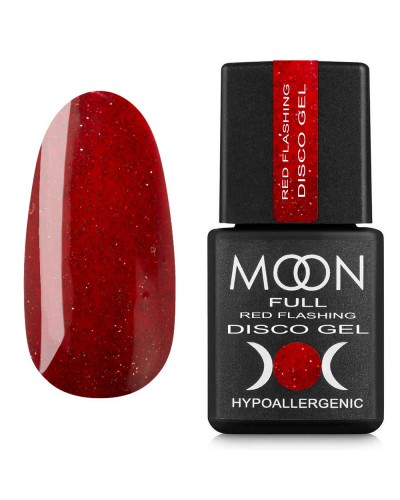 Гель-лак MOON FULL Red Flashing Disсo Gel світловідбивний №06, 8мл