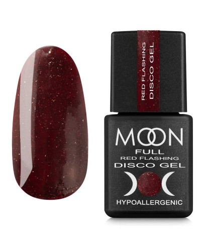 Гель-лак MOON FULL Red Flashing Disсo Gel светоотражающий №08, 8мл