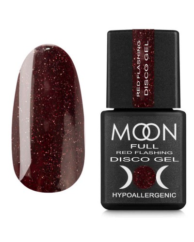 Гель-лак MOON FULL Red Flashing Disсo Gel светоотражающий №09, 8мл