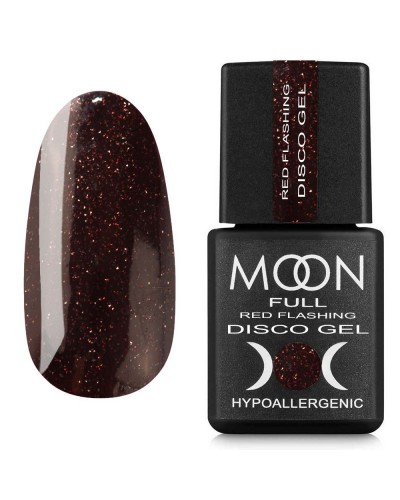 Гель-лак MOON FULL Red Flashing Disсo Gel світловідбивний №10, 8мл