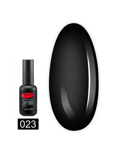 Гель-лак PNB 023 Dark Black, з тонкою кистю/Gel Polish PNB 023 Dark Black with a thin brush, 4мл