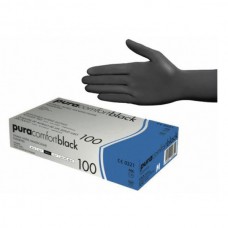 Перчатки нитриловые черные неопудренные AMPri Pura Comfort Black р.S, упаковка (100шт)
